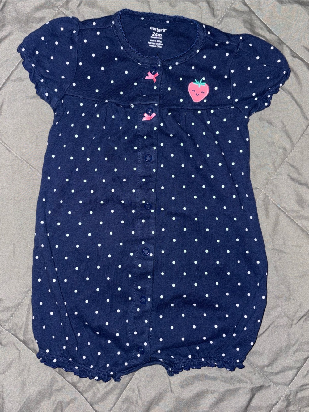 Carters - Polka dot bubble romper 🍓💕